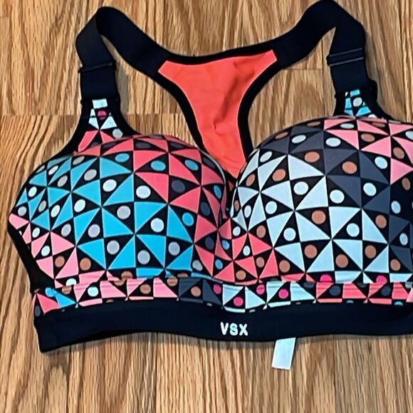 VSX Sport, neon, geometric, Victoria’s Secret Sports Bra, 32DD - Picture 2 of 7